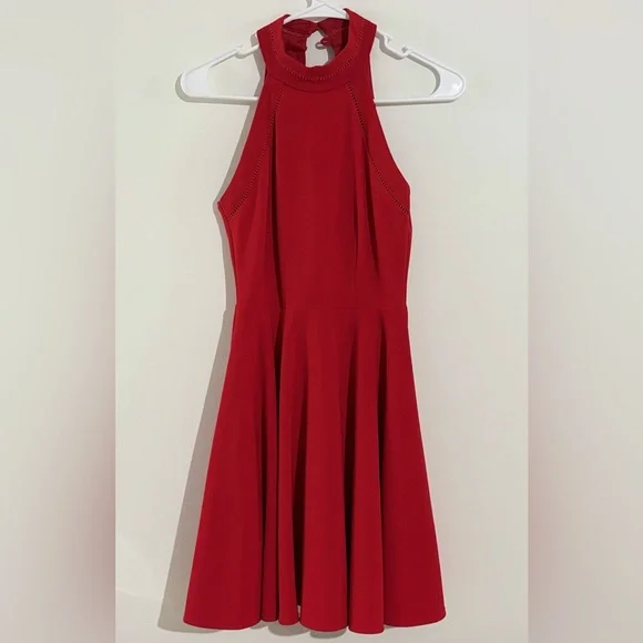 B Darlin Red Fit & Flare Dress - Size 1/2 - Picture 2 of 5